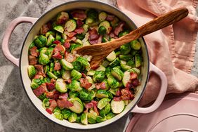 Sauteed Brussels Sprouts with Bacon & Onions