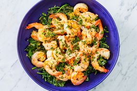a recipe photo of the One-Pot Garlicky Shrimp & Spinach