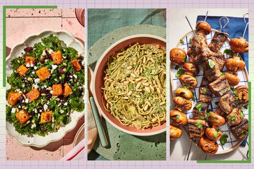 a collage featuring EatingWell's gut healthy recipes
