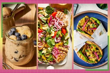 a collage featuring some of the recipes in the 30 Day High-Fiber, Anti-Inflammatory meal plan for weight loss