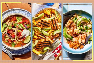 a collage featuring some of the recipes in the 30-day high protein meal plan for beginners 