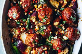 Tamari-Ginger Meatball & Eggplant Casserole