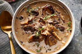 Slow-Cooker Mushroom Soup with Sherry in a bowl
