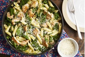 Chicken Spinach Skillet Pasta with Lemon & Parmesan