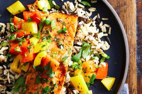 Sweet & Spicy Roasted Salmon with Wild Rice Pilaf