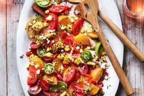 Heirloom Tomato Salad with Charred Corn & Pepper Salsa