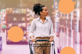 a photo of a woman shopping at the grocery store