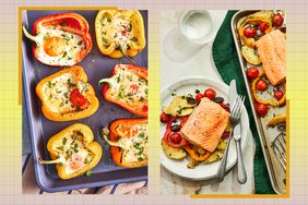 a collage featuring some of the recipes in the meal plan