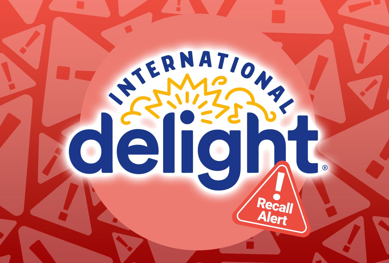 a photo of the International Delight logo with the "recall alert" stamp