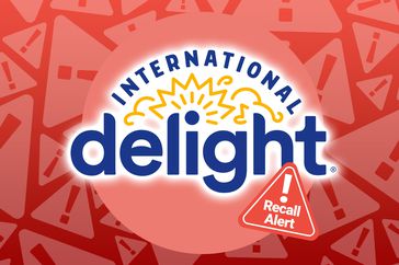 a photo of the International Delight logo with the "recall alert" stamp