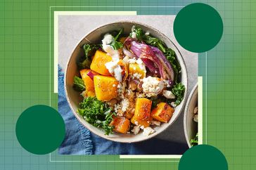 Kale Salad with Roasted Butternut Squash & Feta