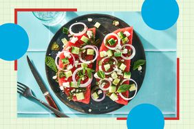 a recipe photo of the Cucumber & Watermelon with Mint-Basil Dressing
