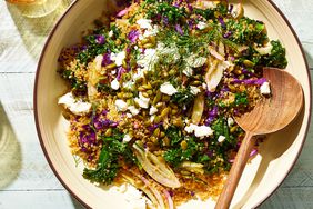 a recipe photo of the Baked Kale Salad with Crispy Quinoa