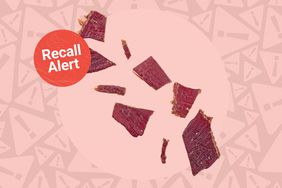 a photo of beef jerky with the "recall alert" stamp