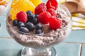 a recipe photo of the Berry Orange Chia Pudding served in a bowl