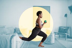 Woman working out at home