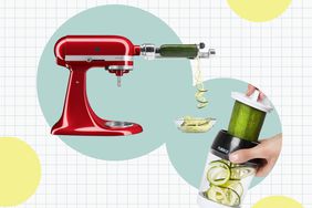 a collage featuring some of the best spiralizers featured in the roundup