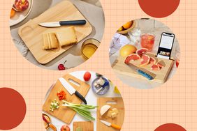a collage featuring some of the wooden cutting boards in the roundup