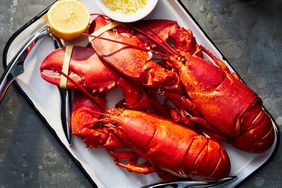 Lobster on a plate with melted butter