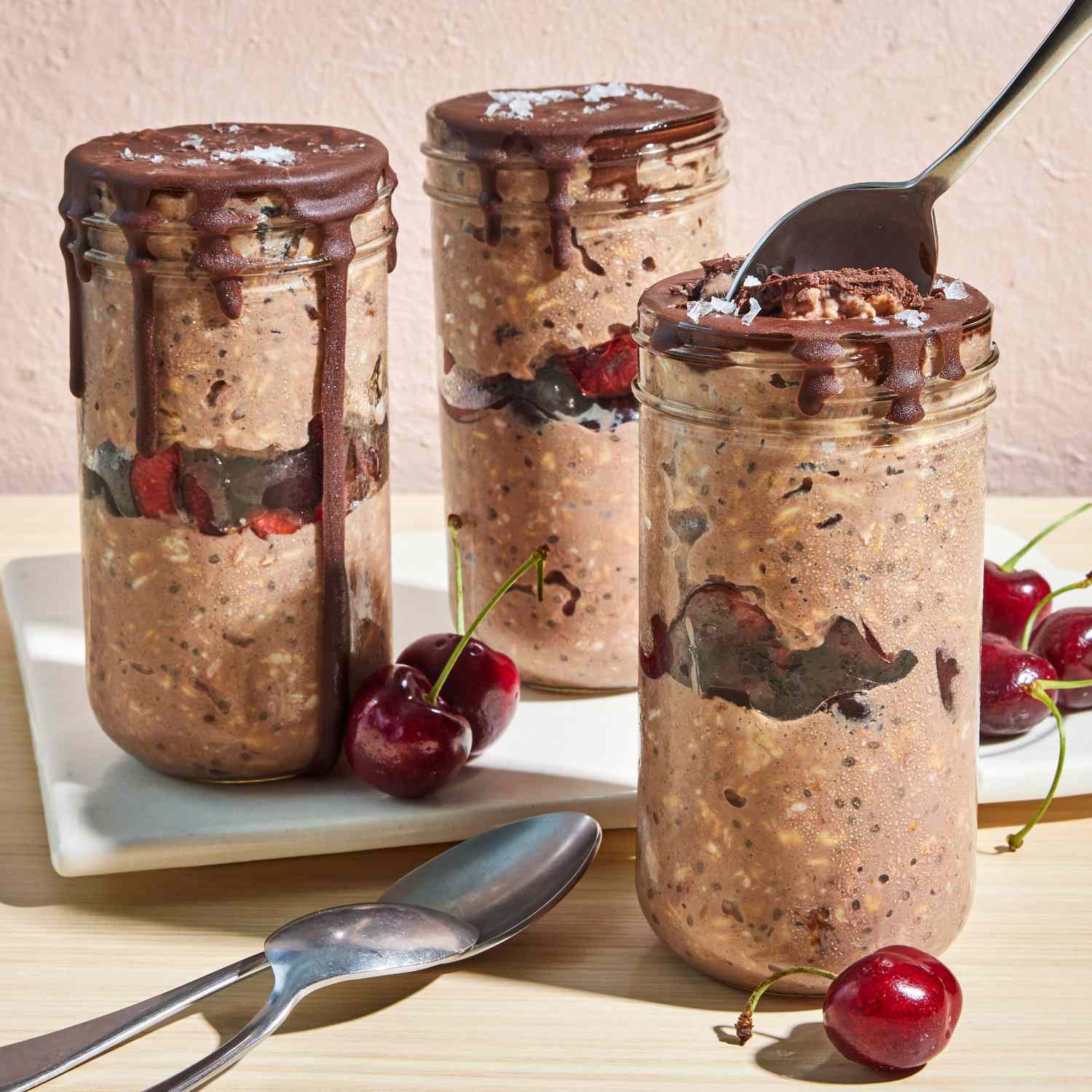 a recipe photo of the Black Forest Overnight Oats