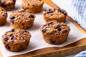 Breakfast lemon-blueberry oatmeal cakes