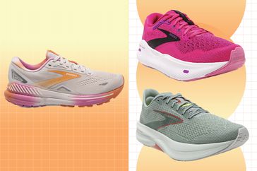 a collage featuring Brooks sneakers on sale