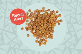 a photo of brown lentils with the recall alert badge
