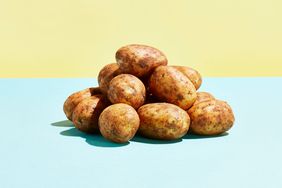 a photo of a group of raw potatoes