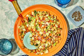 a recipe photo of the Chickpea Chopped Salad with Cabbage, Cucumber & Carrot