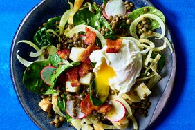 Celeriac & Lentil Salad with Poached Eggs