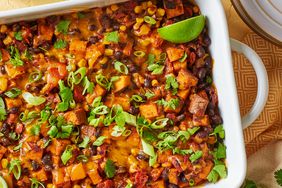 Cheesy Sweet Potato & Black Bean Casserole