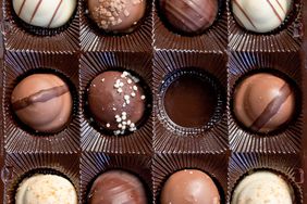 various chocolates in a box