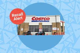 a photo of a Costco storefront with the "recall alert" badge