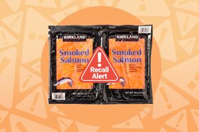 a photo of the Kirkland Smoked Salmon being recalled with the "recall alert" stamp