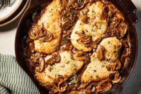 a recipe photo of the Creamy Balsamic Chicken & Mushroom Skillet 