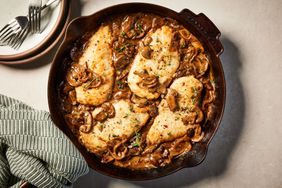 a recipe photo of the Creamy Balsamic Chicken & Mushroom Skillet 