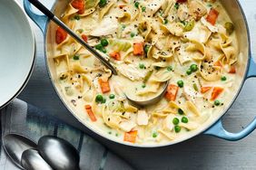 Creamy Chicken Noodle Soup with Rotisserie Chicken