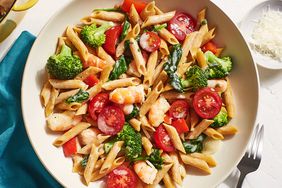 Creamy One-Pot Penne Primavera with Shrimp