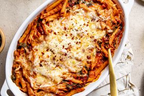 a recipe photo of the Creamy Sun-Dried Tomato & Roasted Red Pepper Casserole