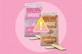 a collage featuring the Diamond Shruumz Fruity Cereal and Cinnamon Bars that are part of the safety alert