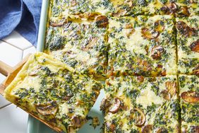 a recipe photo of the Easy Sheet Pan Eggs with Mushroom and Spinach