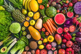 a photo of various types of fruits and vegetables