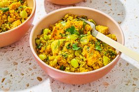 Baghali Pollow in bowls