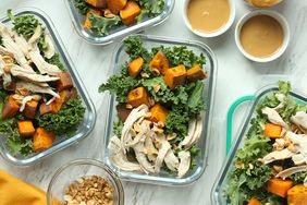 Sweet Potato, Kale & Chicken Salad with Peanut Dressing