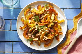 a recipe photo of the Miso-Garlic Butter Roasted Delicata Squash