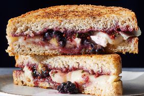 a recipe photo of the 5-Ingredient Brie & Blackberry Jam Grilled Cheese