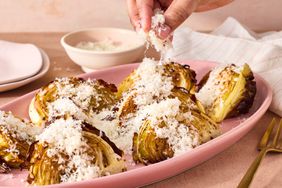 a recipe photo of the Cacio e Pepe Cabbage Wedges