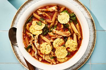 a recipe photo of the Chicken Parm Soup
