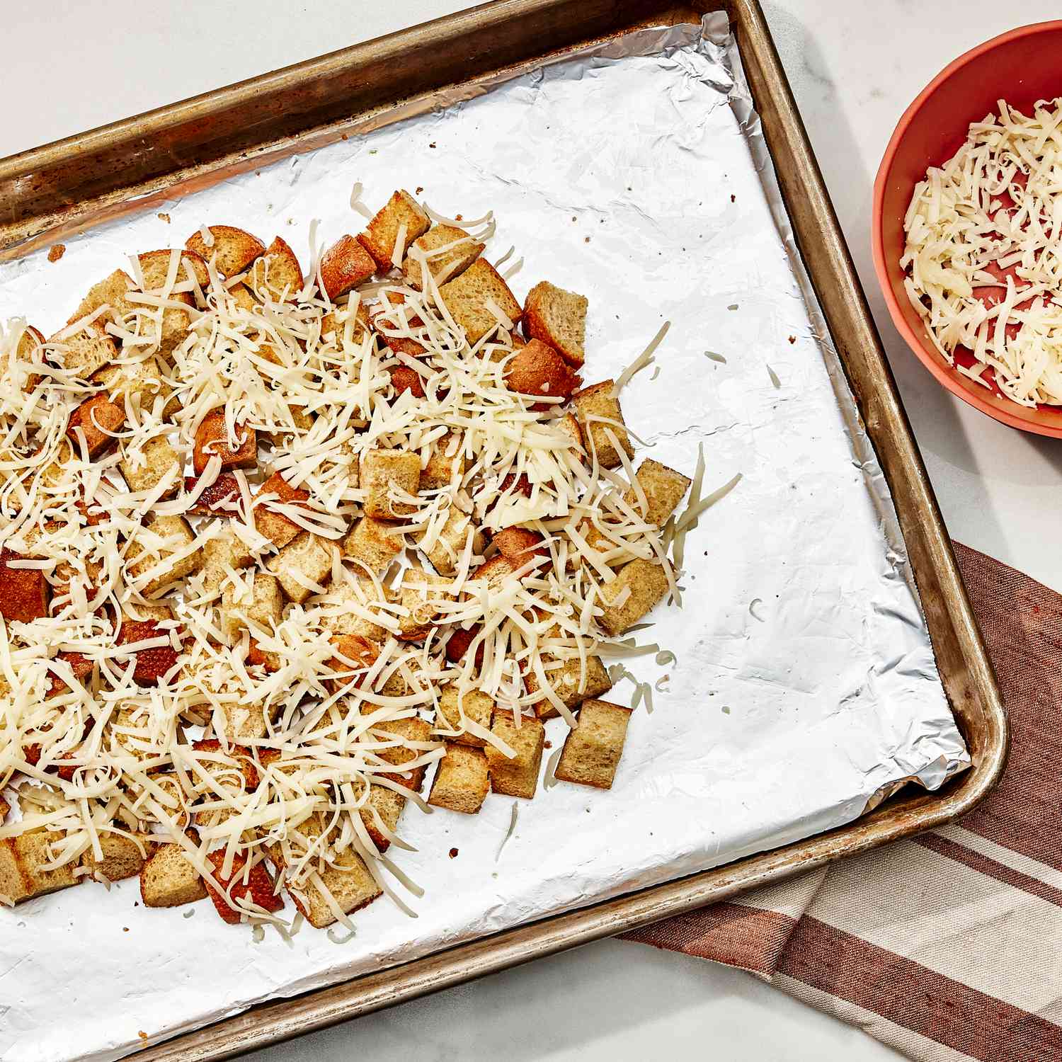 an image of the bread and the cheese before broiling