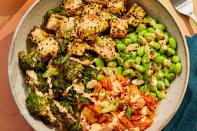 a photo of the Kimchi Broccoli Bowl served in a bowl